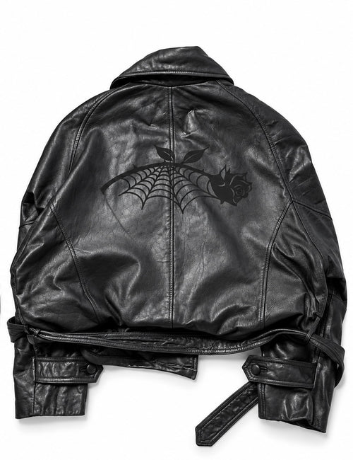 Nightcrawler -cropped leather trench coat