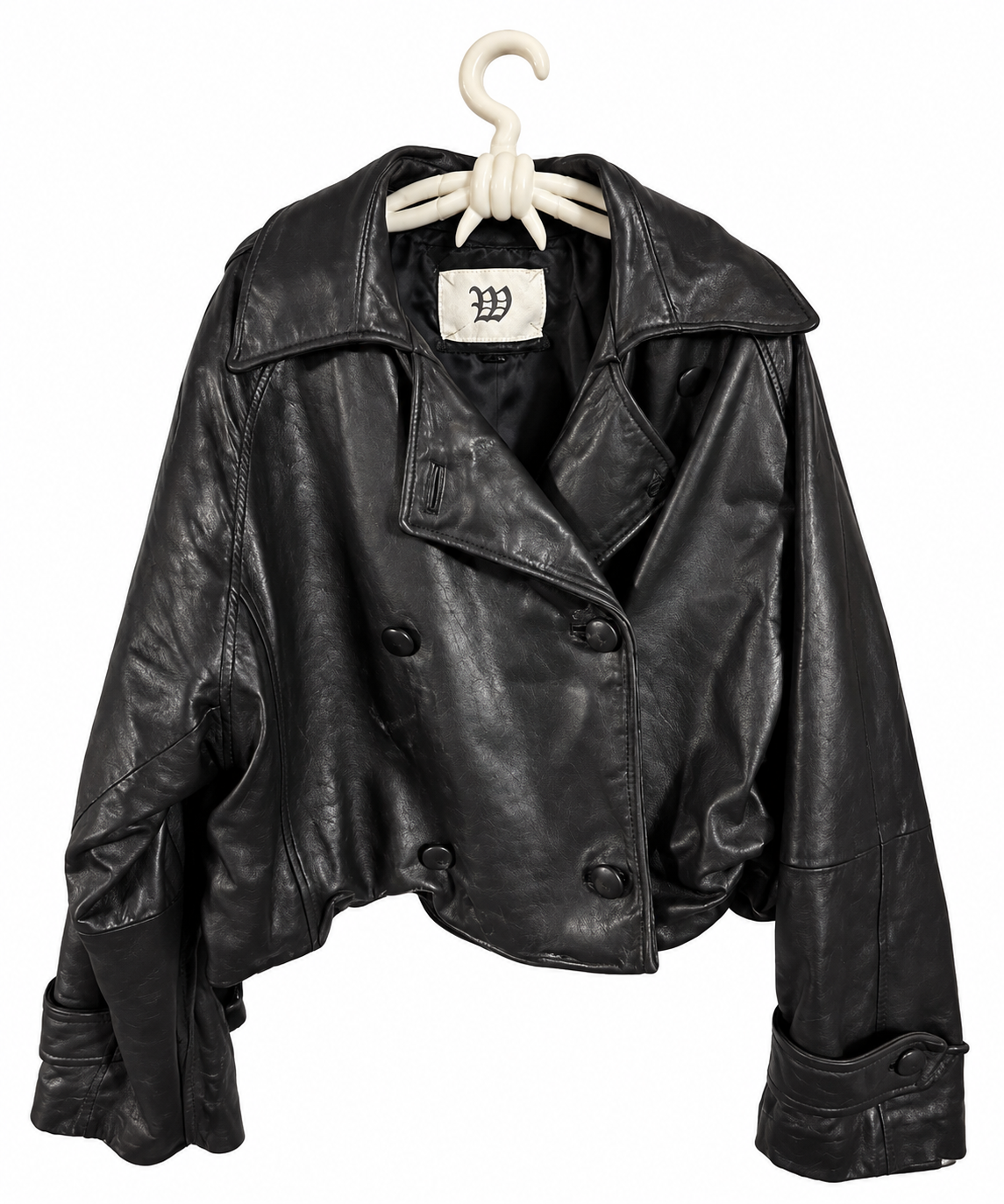 Nightcrawler -cropped leather trench coat